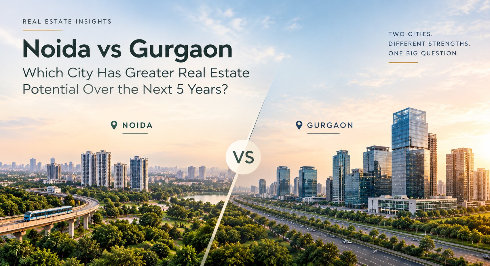 Noida vs Gurgaon real estate market comparison